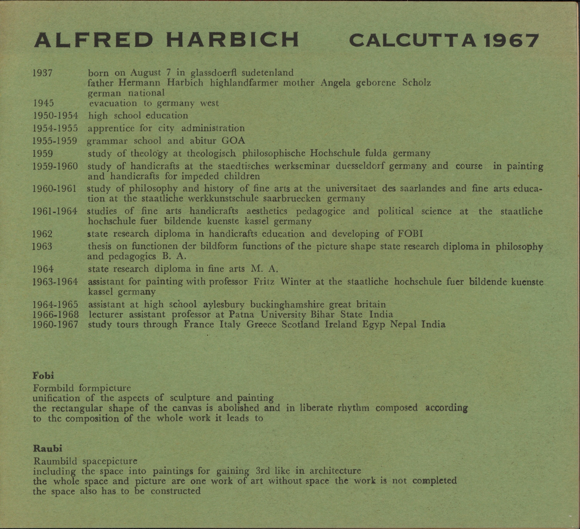 Alfred Harbich - Calcutta 1967